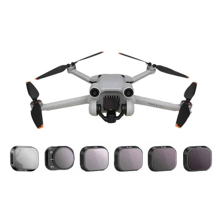 RCSTQ アルミ合金調整可能フィルターアクセサリー DJI Mini 3 Pro用、スタイル：UV+CPL+ND8+ND16+ND32+ND64 6イン1、CPL、ND8、ND16、ND32、ND64、4イン1セット、6イン1セット