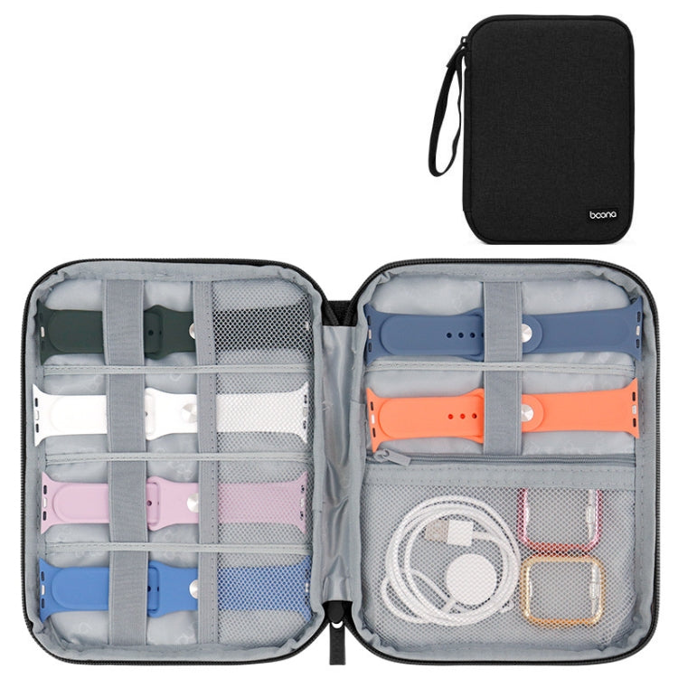 Boonaスマートウォッチストラップデータケーブルポータブル収納バッグ Apple Watch用 小（グレー）、小（ブラック）、大（グレー）、大（ブラック）