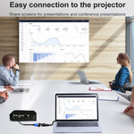 HDMIメスからVGAオス オーディオアダプター付き コンピュータモニターTVプロジェクター変換器、ホワイト、ゴールド、ブラック