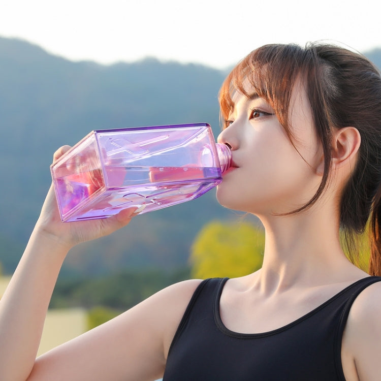 Square Fitness Sports Large Capacity Plastic Water Cup with Handle, Square Red, Square Purple, Square Blue, Square Black