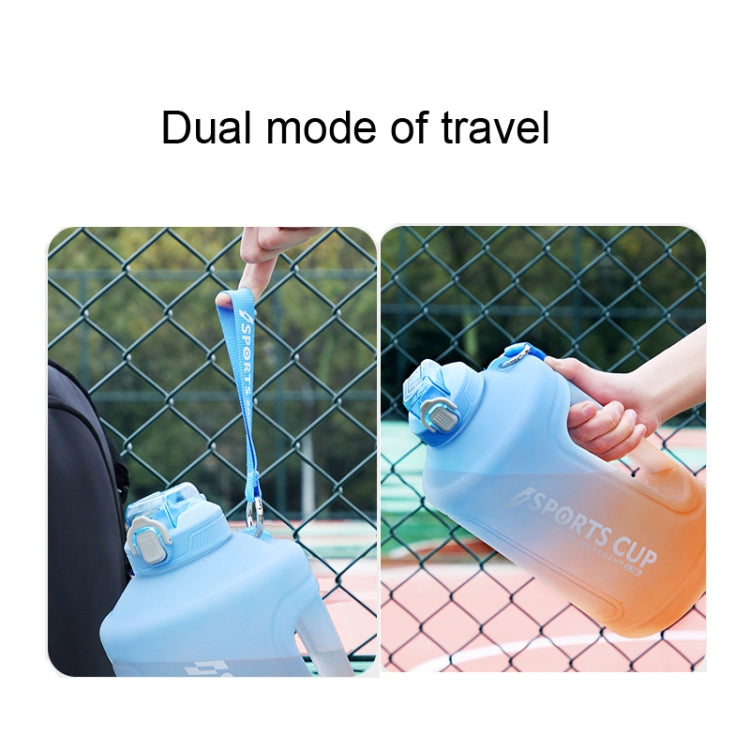 大容量グラデーションストローカップ スポーツボトル 目盛り付き、1500ml、2300ml、3800ml