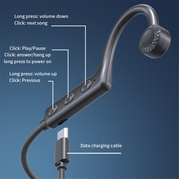 KS-19 Bluetooth ヘッドセット 音導ハンギングネックビジネスヘッドホン、KS-19 ブラック
