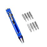 8イン1ドライバー アルミ合金コンビネーション分解ペン修理ドライバー, 8イン1青, 8イン1赤, 8イン1銀