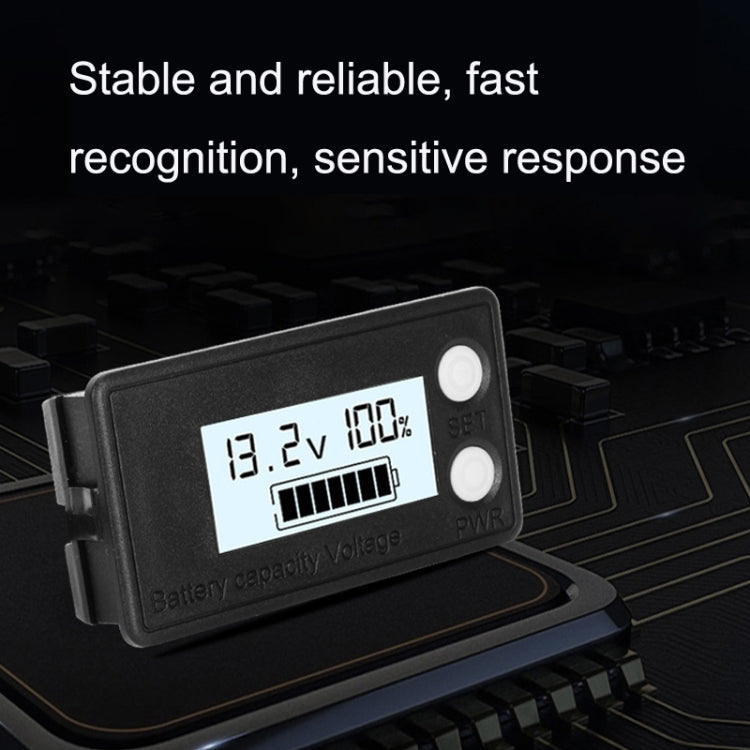 防水LCD二線式鉛酸リチウムバッテリー用デジタル電圧計、8-100V（ホワイト）、8-100V（ブルー）、8-72V（ホワイト）、8-72V（ブルー）