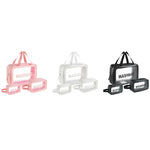 PVC透明防水携帯用化粧ポーチ、サイズ：L（ピンク）、L（ブラック）、L（ホワイト）、M（ピンク）、M（ブラック）、M（ホワイト）、S（ピンク）、S（ブラック）、S（ホワイト）
