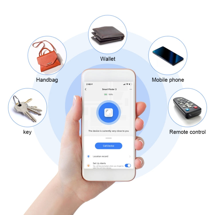 財布用キーファインダー 双方向Bluetoothインテリジェント迷子防止デバイス、グリーン、ブルー、ブラック、ピンク、イエロー