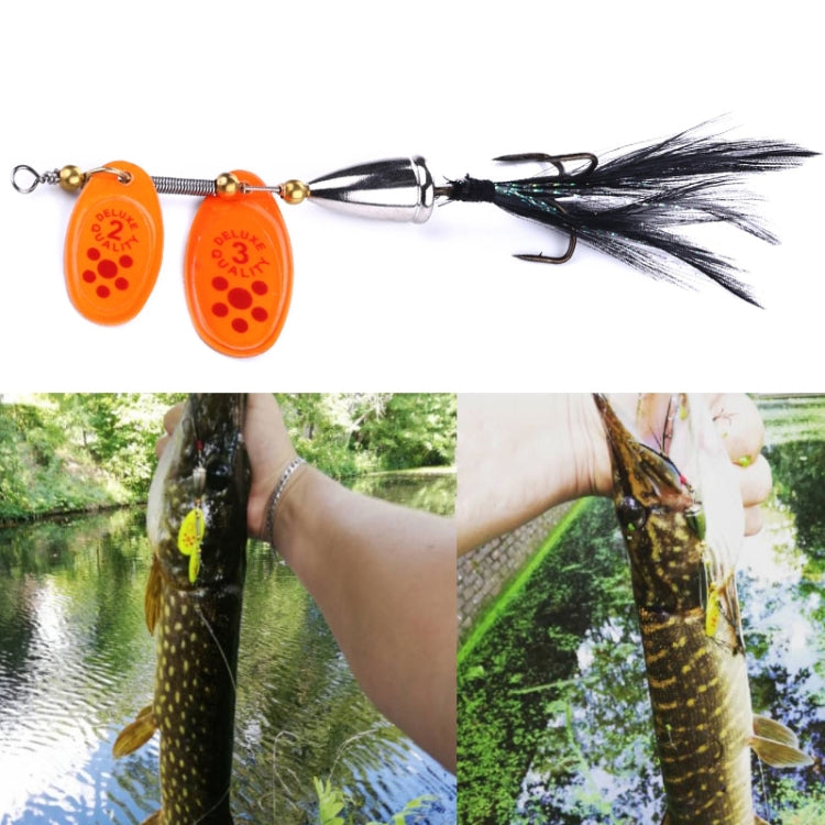 HENGJIA SP304 6.5cm 13g フェザーフック回転スパンコールロードルアーベイト、SP304 イエロー、SP304 オレンジレッド、SP304 ブラック