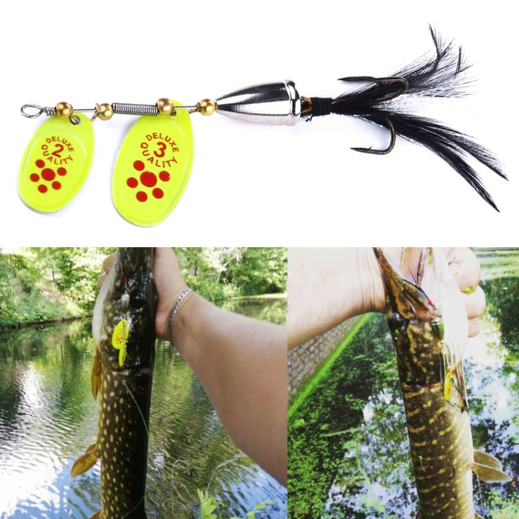HENGJIA SP304 6.5cm 13g フェザーフック回転スパンコールロードルアーベイト、SP304 イエロー、SP304 オレンジレッド、SP304 ブラック