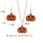 2セット ハロウィンゴーストパンプキンペンダントネックレスイヤーズパーソナリティジュエリー、パンプキン