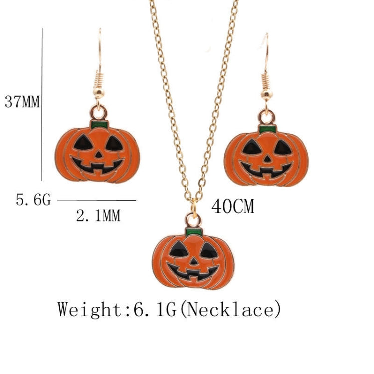 2セット ハロウィンゴーストパンプキンペンダントネックレスイヤーズパーソナリティジュエリー、パンプキン