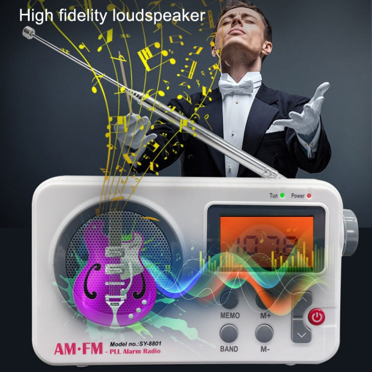 SY-8801 ポータブルレトロラジオ HD LCDスクリーン 重低音 短波ラジオ、SY-8801