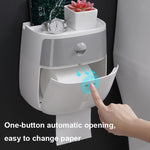 ECOCO E1804トイレ多機能二重層ティッシュラック、白＋グレー、白＋黒、ピンク＋ピンク、青＋青