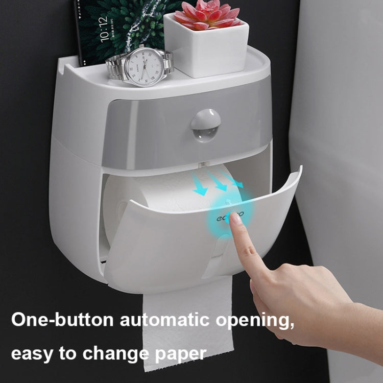 ECOCO E1804トイレ多機能二重層ティッシュラック、白＋グレー、白＋黒、ピンク＋ピンク、青＋青