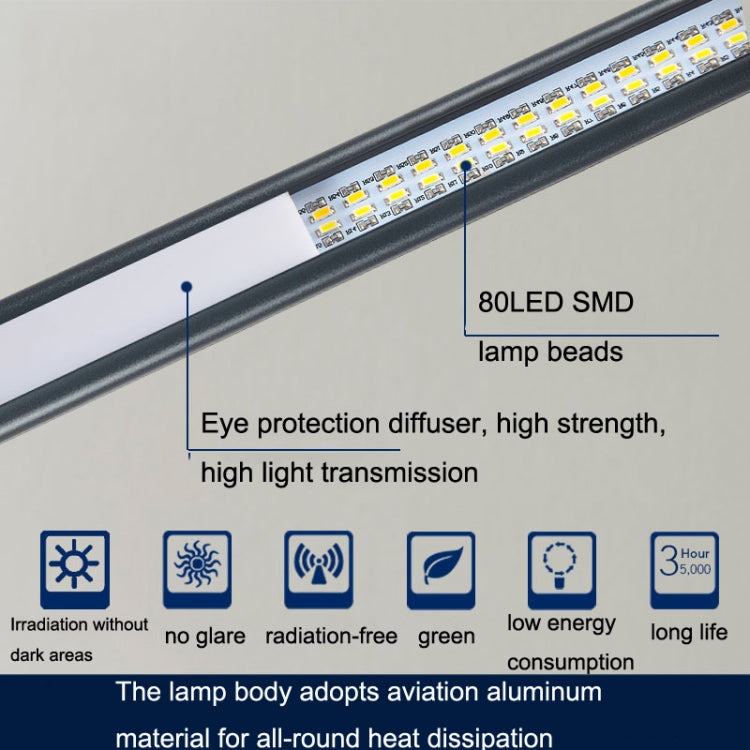 USBクリップランプ 学生用目の保護 LED調光デスクライト、パープル、ゴールド、ブラック、シルバー