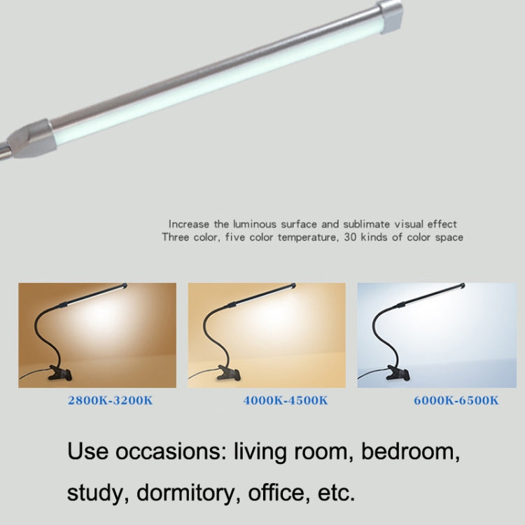 USBクリップランプ 学生用目の保護 LED調光デスクライト、パープル、ゴールド、ブラック、シルバー