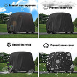 210Dオックスフォードクロス ゴルフカートカバー スクーターカート防塵カバー 242×122×168cm、275×122×168cm、285×122×168cm