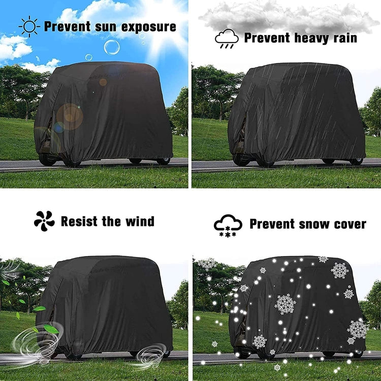 210Dオックスフォードクロス ゴルフカートカバー スクーターカート防塵カバー 242×122×168cm、275×122×168cm、285×122×168cm