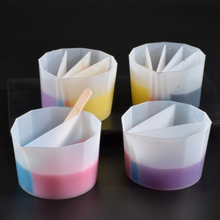 2個セット DIYクリスタルエポキシ カラーセパレーションカップ シリコントーニングカップ、スタイル：2個 2グリッド、2個 3グリッド、2個 4グリッド、2個 5グリッド