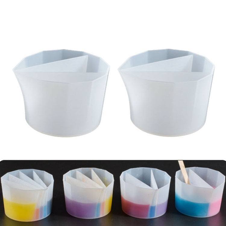 2個セット DIYクリスタルエポキシ カラーセパレーションカップ シリコントーニングカップ、スタイル：2個 2グリッド、2個 3グリッド、2個 4グリッド、2個 5グリッド