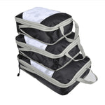 3個セット 旅行用防水圧縮衣類収納バッグ、オレンジネット付き、ネイビーネット付き、ピンクネット付き、レッドネット付き、グリーンネット付き、グレーネット付き、ブラックネット付き、グレー（ネットなし）、ブラック（ネットなし）、レッド（ネットなし）、ブルー（ネットなし）