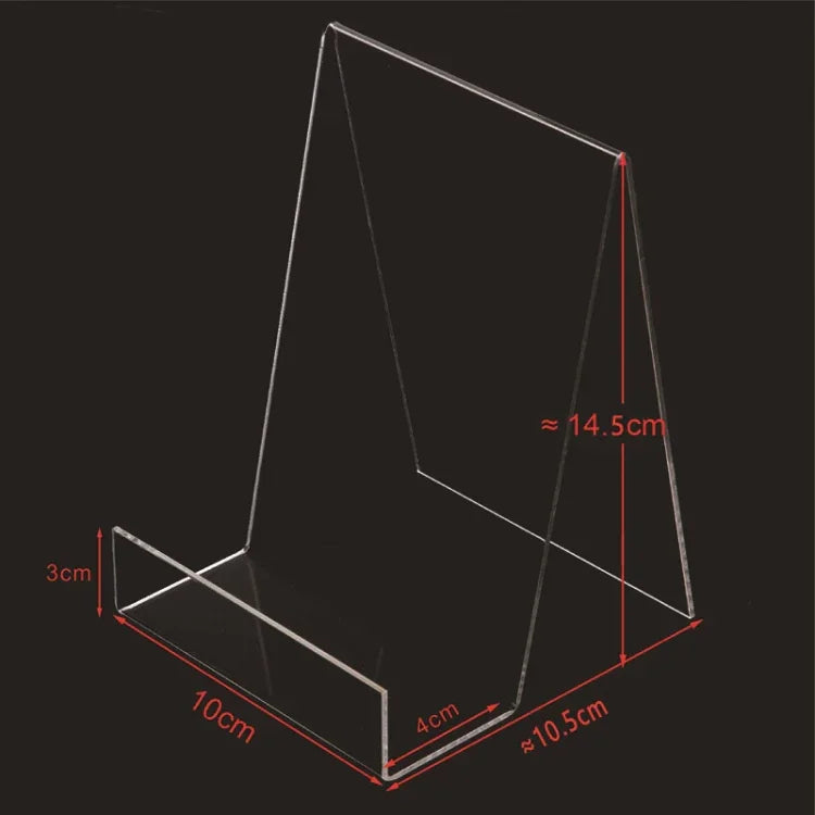 2個セットアクリルディスプレイスタンド 透明本棚写真フレームホルダー、100 x 115 x 145mm