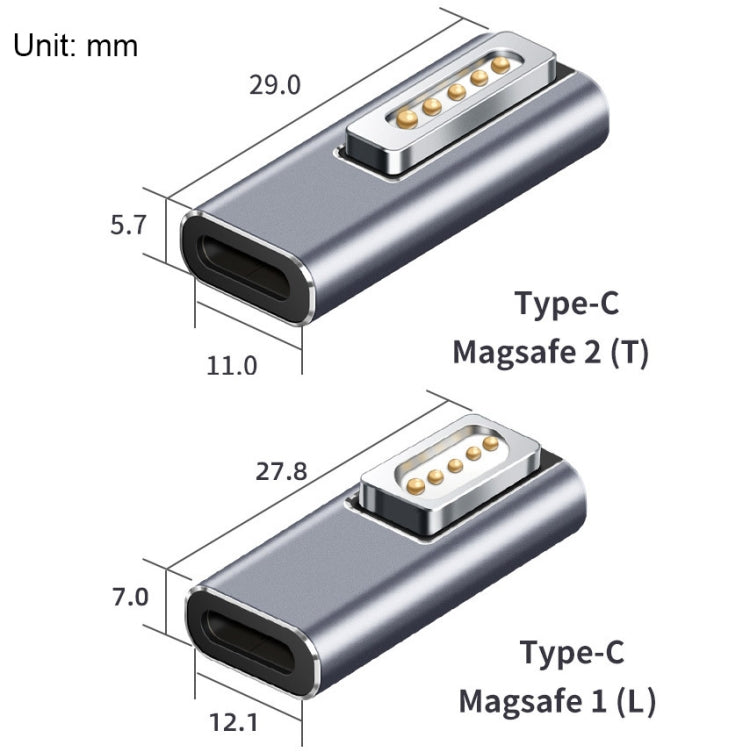 Type-C/USB-C から Magsafe1/2 充電アダプター PD充電対応、Type-C から Magsafe 1 L、Type-C から Magsafe 2 T