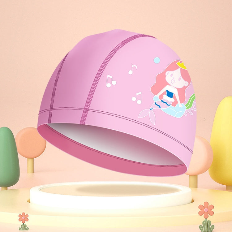 かわいいカートゥーン高弾性子供用PU防水スイミングキャップ