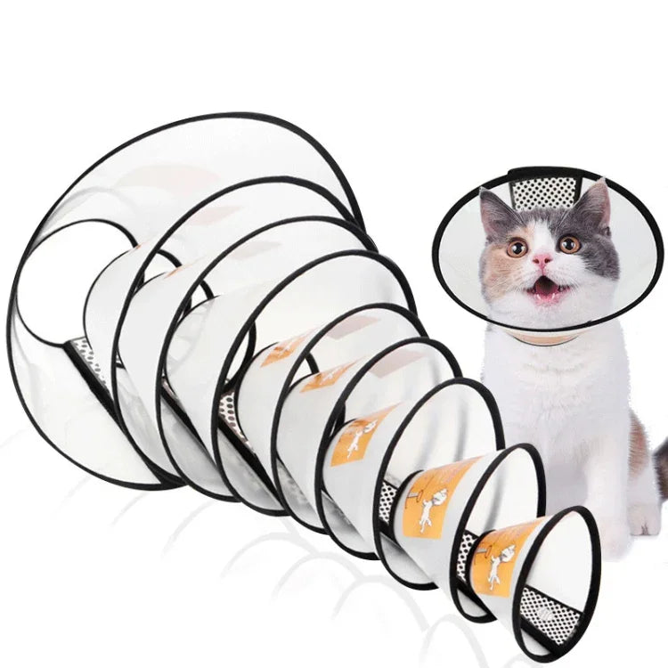 ペット保護用ヘッドギア 猫と犬用 噛みつき防止カラー 美容・手術後用 サイズ: No.7/8cm, No.7, No.6, No.5, No.4, No.3
