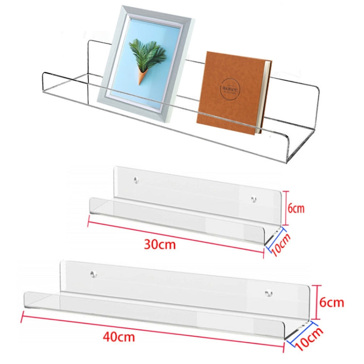 家庭用キッチンオフィス用壁掛けアクリル棚、アクリル棚 30x10x6cm、アクリル棚 40x10x6cm