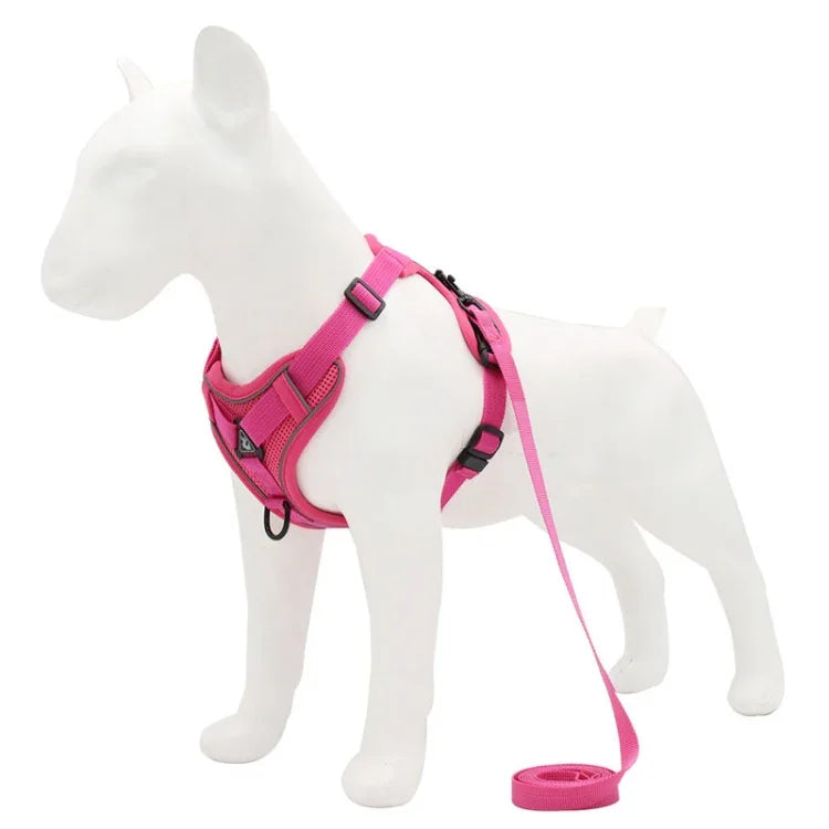 HT-864 ペット用トラクションロープ 反射通気性犬用チェストストラップベスト、サイズ：、S、M、L、XL