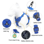 HT-864 ペット用トラクションロープ 反射通気性犬用チェストストラップベスト、サイズ：、S、M、L、XL