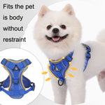 HT-864 ペット用トラクションロープ 反射通気性犬用チェストストラップベスト、サイズ：、S、M、L、XL