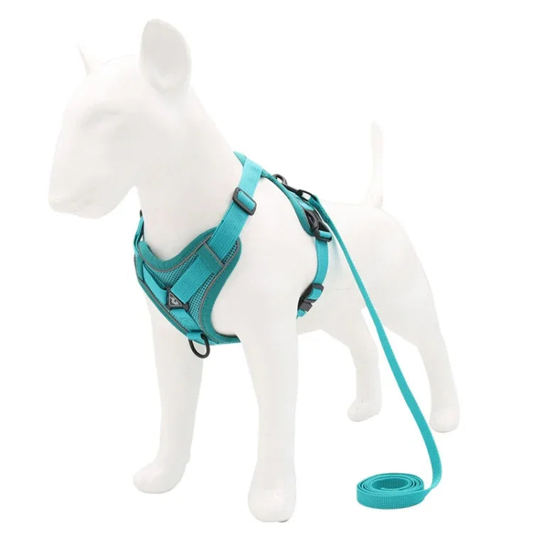 HT-864 ペット用トラクションロープ 反射通気性犬用チェストストラップベスト、サイズ：、S、M、L、XL