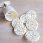 2個セット中秋節丸型手押し菓子型焼き型、モデル：10、24、25、26、28、29、30、31、33、35、36、37、41、42、21