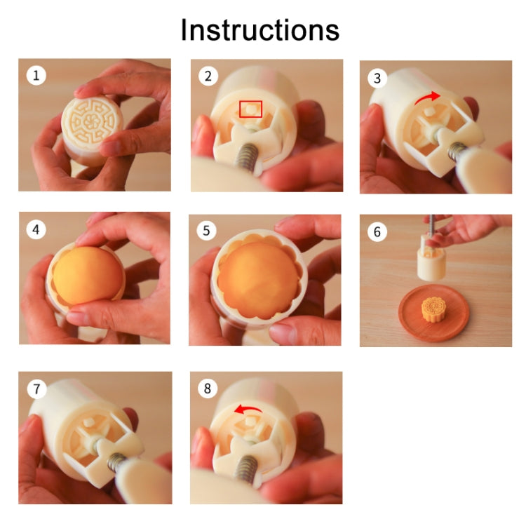 2個セット中秋節丸型手押し菓子型焼き型、モデル：10、24、25、26、28、29、30、31、33、35、36、37、41、42、21