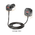 One For Four Car Charger QC3.0 Fast Charge 4USB Car Front And Rear Seat Car Charger, Style:, Upgraded Edition