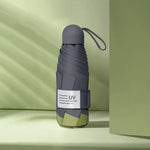 LY-0621 Five-Fold Six-bone Umbrella Simple Black Glue Sunscreen Umbrella, Six-bone Turmeric, Six-bone Midsummer Pink, Six-bone Haze Blue, Six-bone Matcha Green, Six-bone Navy, Six-bone Ink Green