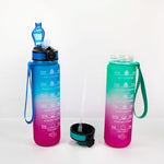 1000ml グラデーションスペースカップ スポーツボトル バウンスリッド ストローカップ オレンジ-グリーングラデーション、ブルー＆レッドグラデーション、グリーン＆レッドグラデーション、イエローパープルグラデーション、ブラック、ブルー、グリーン