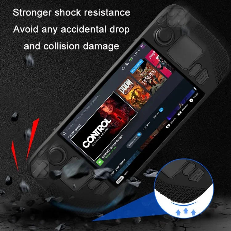 Steam Deck用ボタンキャップ付きオールインクルーシブシリコンカバー（ブラック）、（ブルー）、（レッド）、（ピンク）