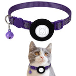AirTag第2世代 / AirTag第1世代用ペット猫反射カラー鈴付き、ブルー、パープル、ブラック、ピンク、オレンジ、ライトグリーン、ローズレッド、グリーン、イエロー