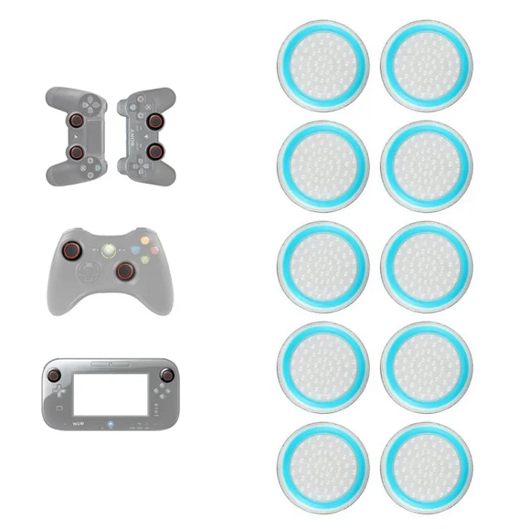 10個セット ゲームパッド用シリコン発光ボタンキャップ ロッカーカップ PS5/PS4/PS3/ONE/360/PRO/series X/S対応