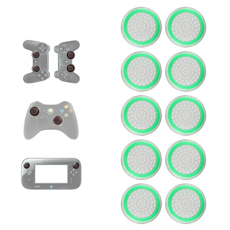10個セット ゲームパッド用シリコン発光ボタンキャップ ロッカーカップ PS5/PS4/PS3/ONE/360/PRO/series X/S対応