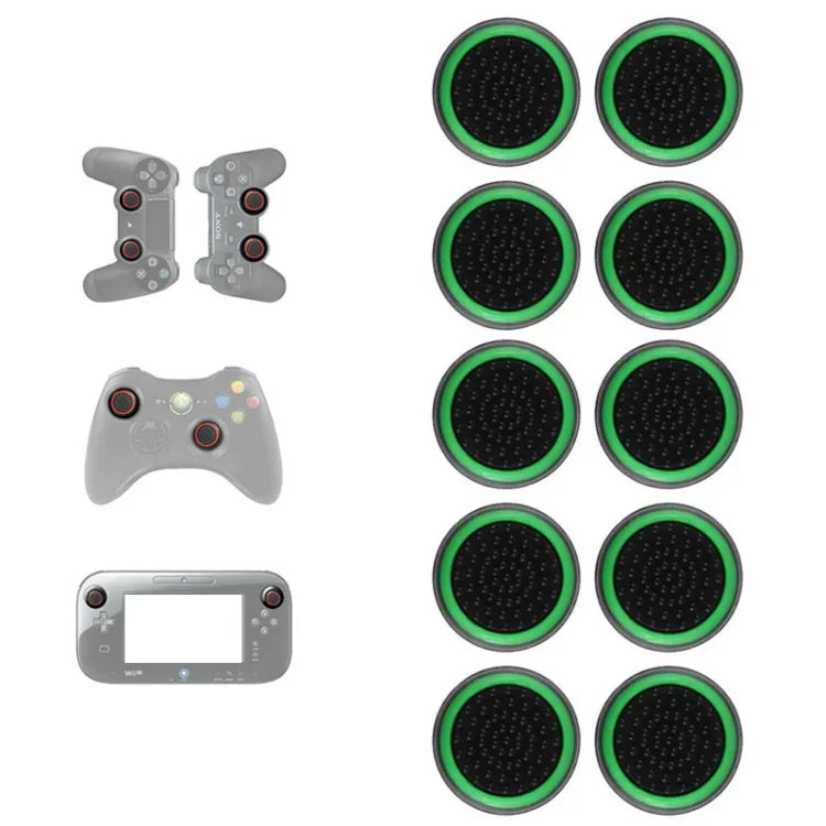 10個セット ゲームパッド用シリコン発光ボタンキャップ ロッカーカップ PS5/PS4/PS3/ONE/360/PRO/series X/S対応