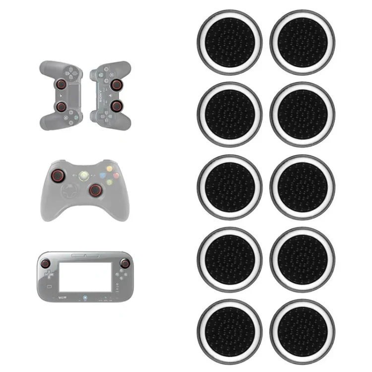 10個セット ゲームパッド用シリコン発光ボタンキャップ ロッカーカップ PS5/PS4/PS3/ONE/360/PRO/series X/S対応