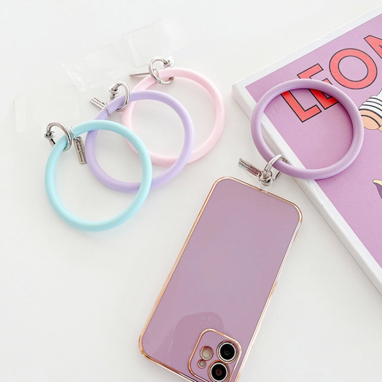 3個セット 携帯電話ケース シリコンブレスレット キーチェーン 落下防止携帯電話ストラップ パッチ付き、ピンク、パープル、ブルー、レモンイエロー、オレンジ、レッド、ブラック、ホワイト、ミントグリーン