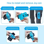 2個セット JYS JYS-NS242 Nintendo Switch Joy-con用小型ハンドルバー脚スポーツストラップ、JYS-NS242（ブラック）、JYS-NS242（レッドブルー）