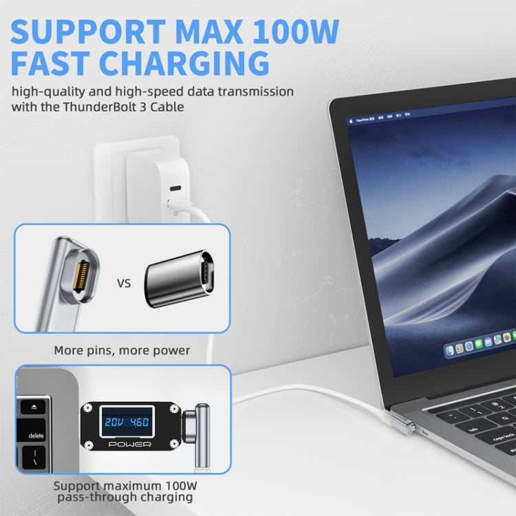 TZ30 PD100W 24ピン高速充電 Type-C / USB-C 磁気エルボーアダプター MacBook ノートパソコン用コネクター