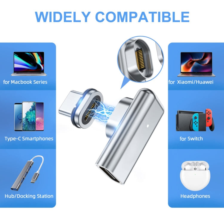 TZ30 PD100W 24ピン高速充電 Type-C / USB-C 磁気エルボーアダプター MacBook ノートパソコン用コネクター