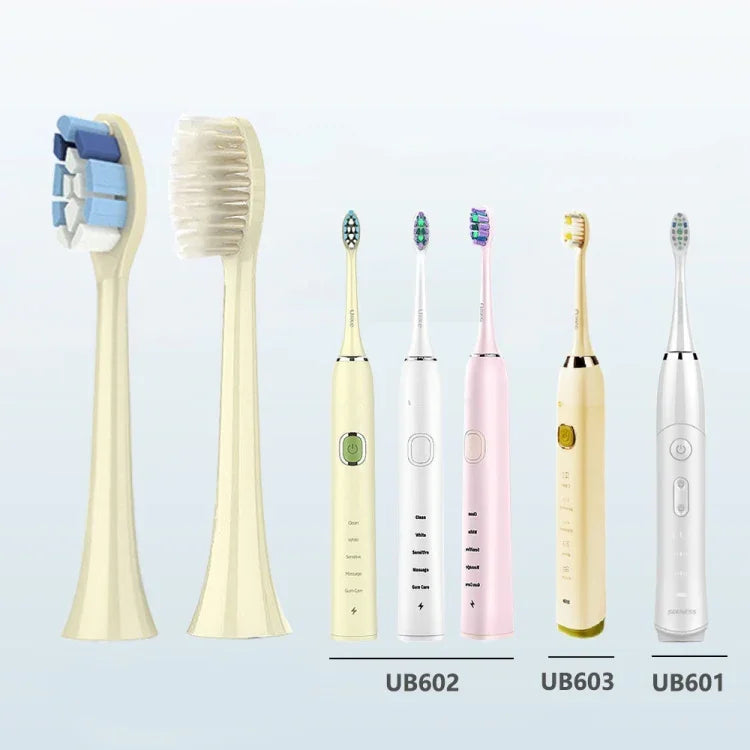2個セット 電動歯ブラシヘッド Ulike UB602 UB603 UB601用、スタイル：明るいホワイト グリーン、明るいホワイトタイプ ホワイト、ソフト-敏感ホワイト、ベーシッククリーンホワイト、ベーシッククリーニングピンク