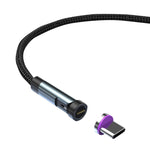 CC57 回転式マグネット高速充電データケーブル、スタイル：、1m + Type-C / USB-C + レッド、1m + Type-C / USB-C + ブラック、2m + Type-C / USB-C + レッド、2m + Type-C / USB-C + ブラック